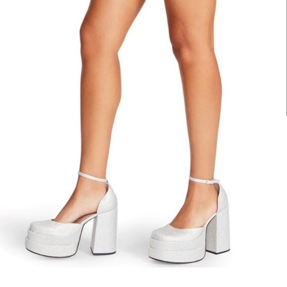 STEVE MADDEN Charlize Rhinestone Platforms New! - Picture 3 of 12